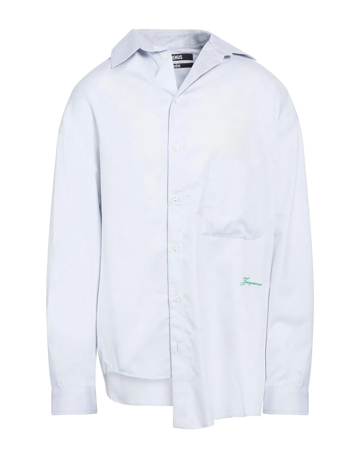 Рубашка из жаккарда с вышивкой JACQUEMUS светло-серая