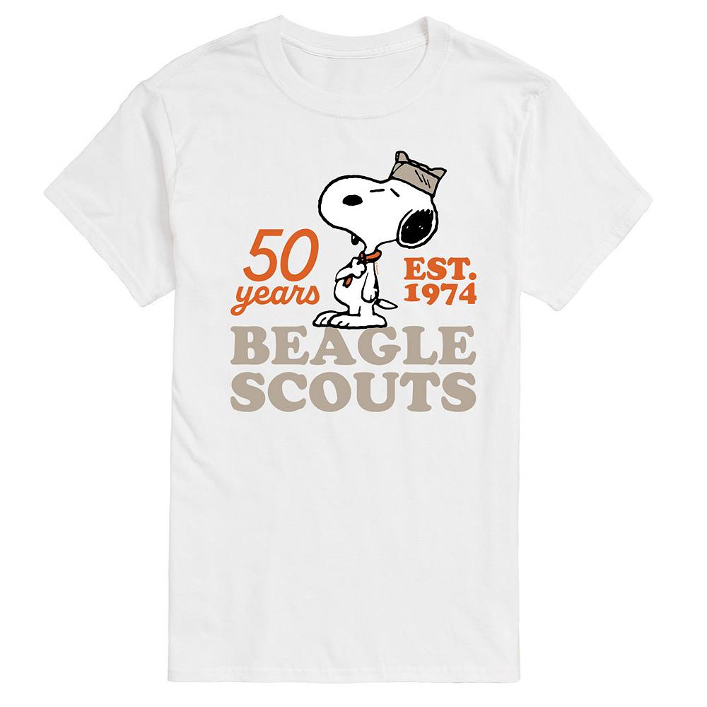 

Мужская футболка Peanuts Beagle Scout Snoopy Hat с логотипом и графическим рисунком Licensed Character, белый