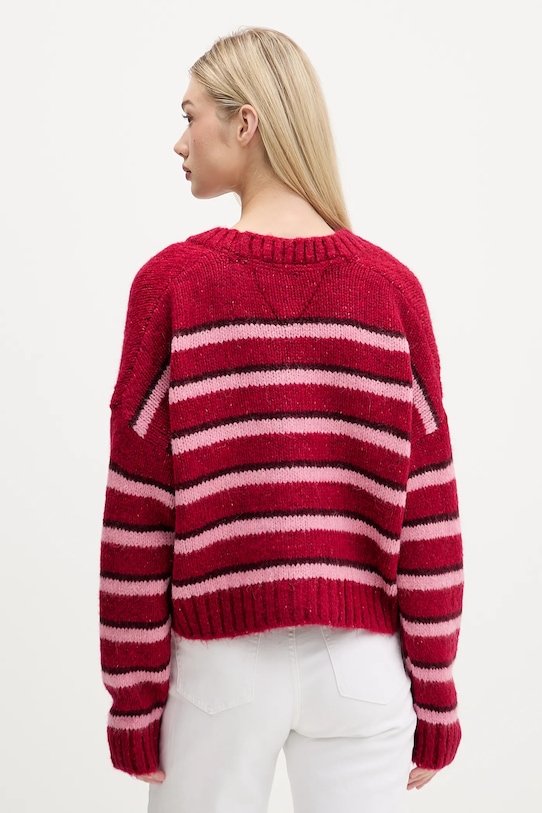 

Кардиган из смесовой шерсти Tommy Jeans, розовый