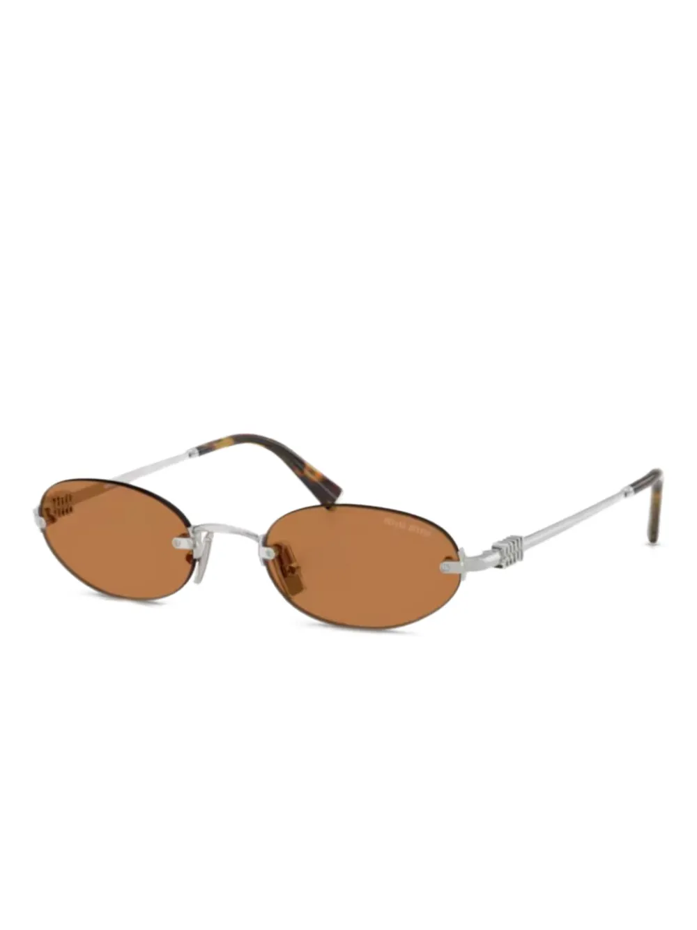 

Солнцезащитные очки в овальной оправе Miu Miu Eyewear, серебяный
