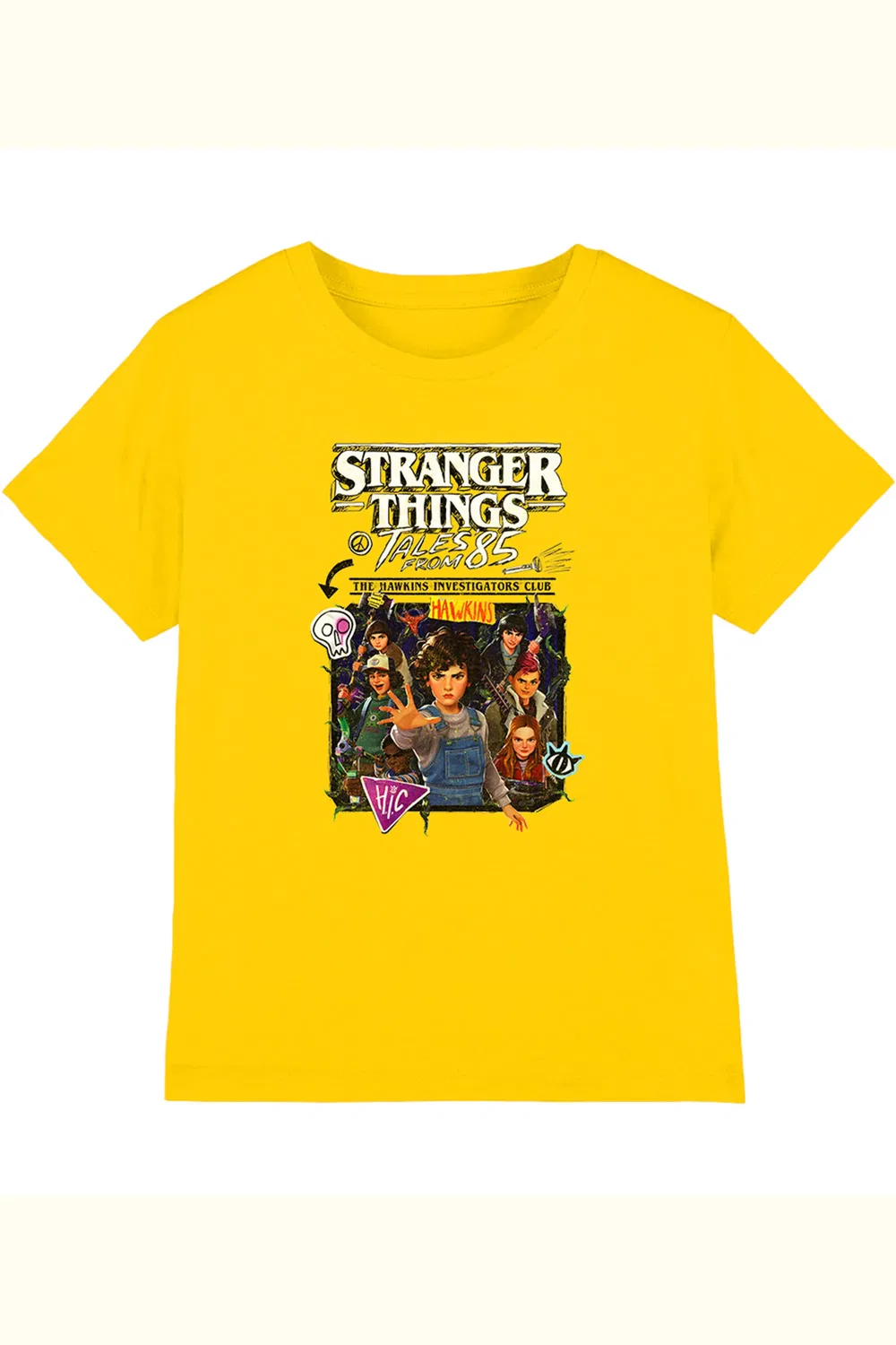 Футболка для мальчиков с принтом Stranger Things, желтая, желтый