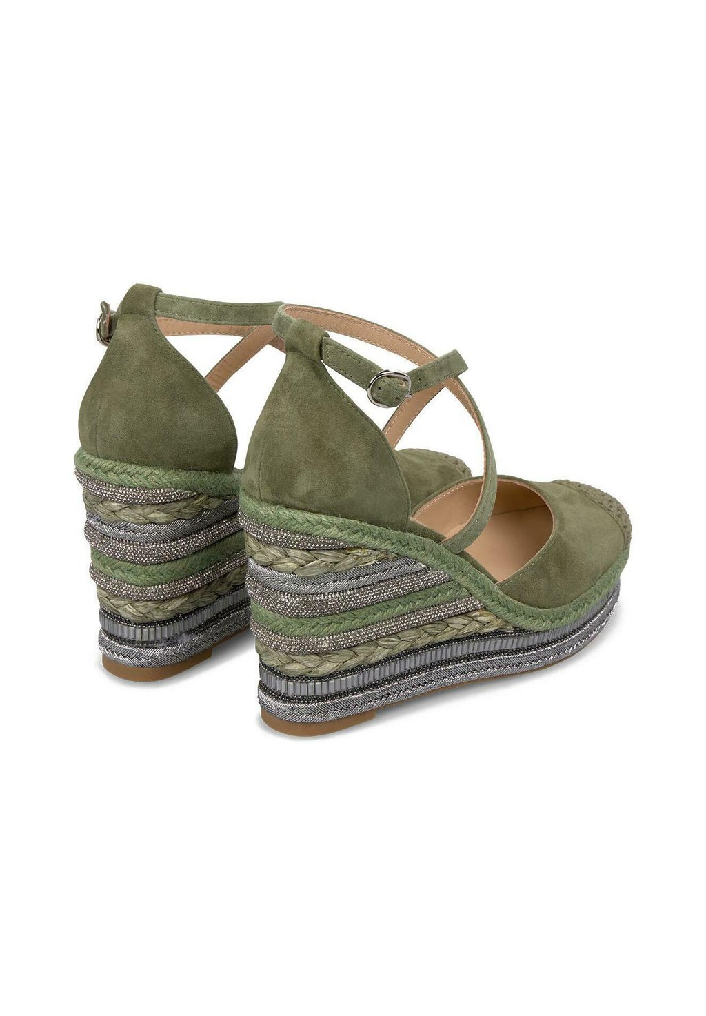 Босоножки на платформе CON PUNTERA REDONDEADA Y CIERRE CON HEBILLA - High heels Alma en Pena, цвет Verde Oscuro Jaspeado — фото 4