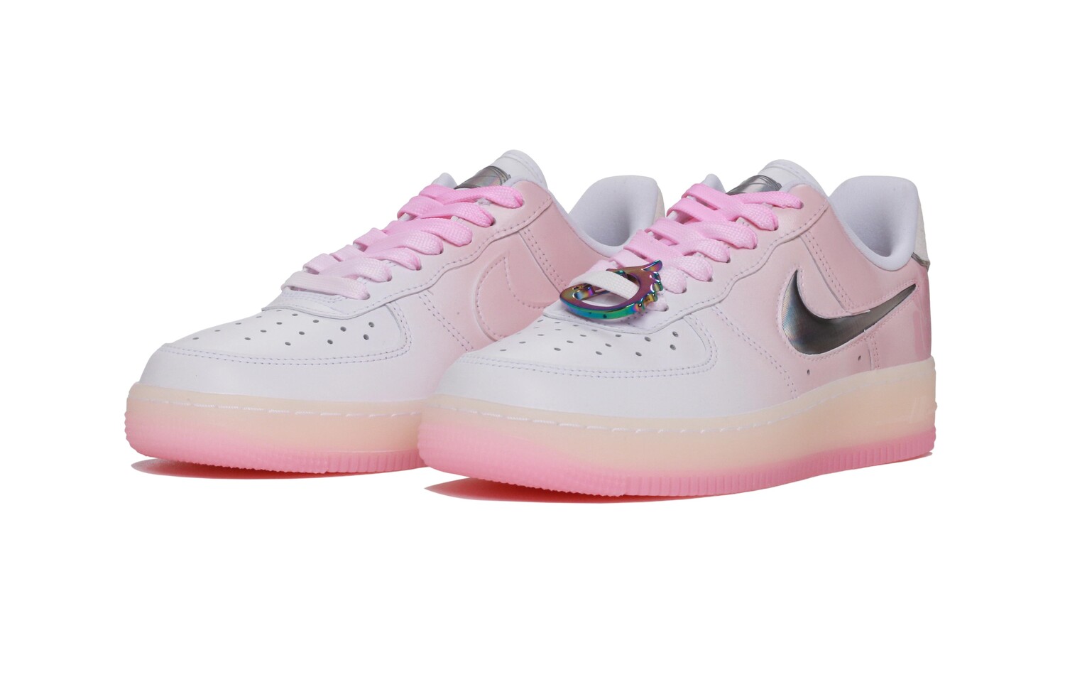 

Кроссовки для скейтбординга Air Force 1 женские низкие розовый/белый Nike