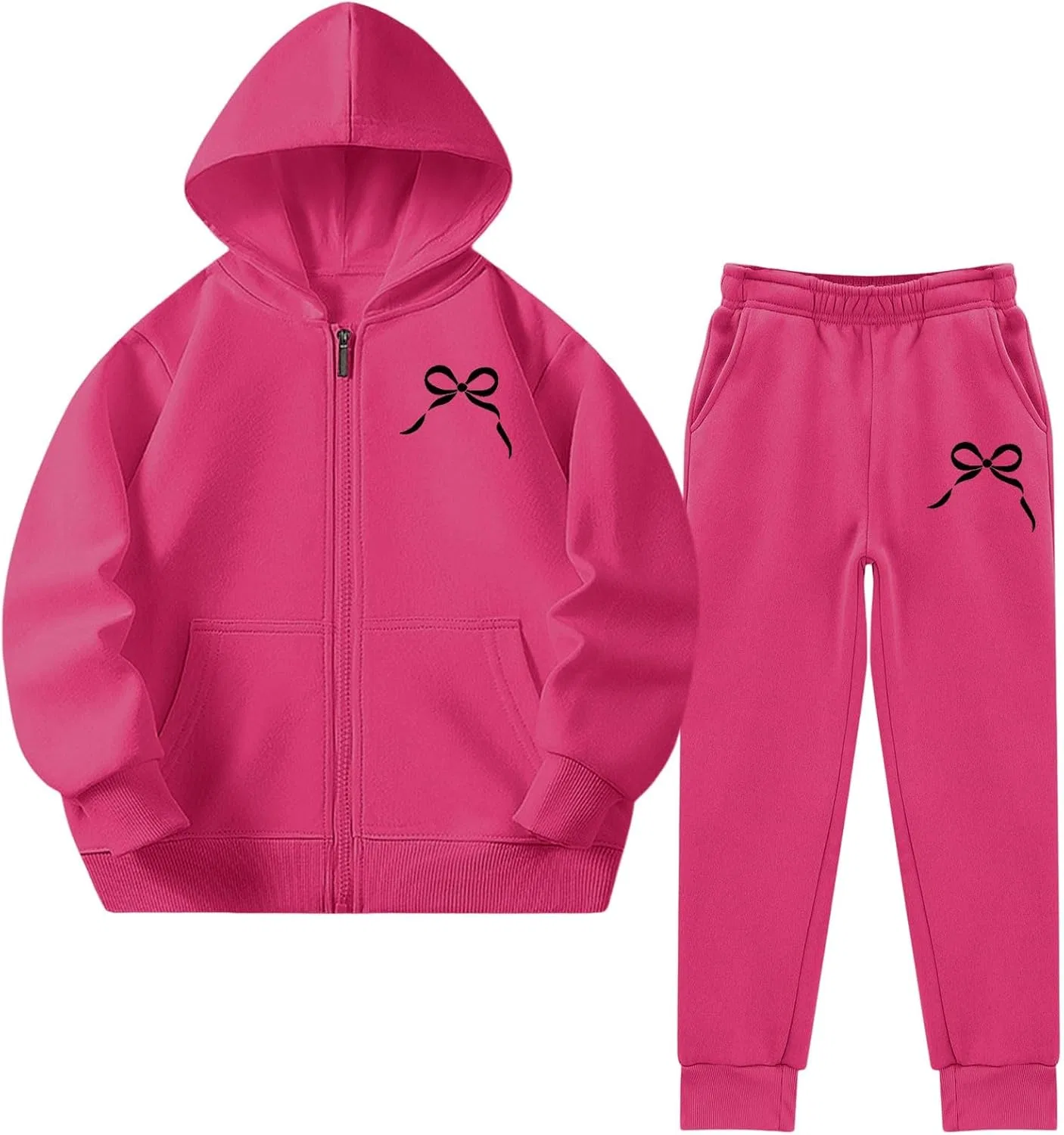 Спортивный костюм для девочек 2 предмета, толстовка и джоггеры, Hot Pink