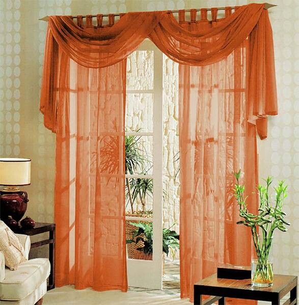 

Штора Gardinenboxn Set Voile Querbehang Uni, 140x245x1 см цвет terrakotta