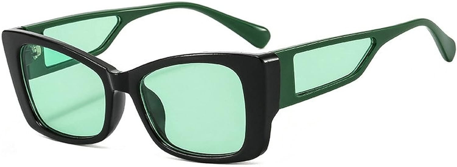 

COTIA Модные солнцезащитные очки «кошачий глаз» с разноцветными линзами для женщин, ретро-очки с двухцветной окраской для мужчин, градиентные солнцезащитные очки с защитой от УФ-излучения UV400, Green