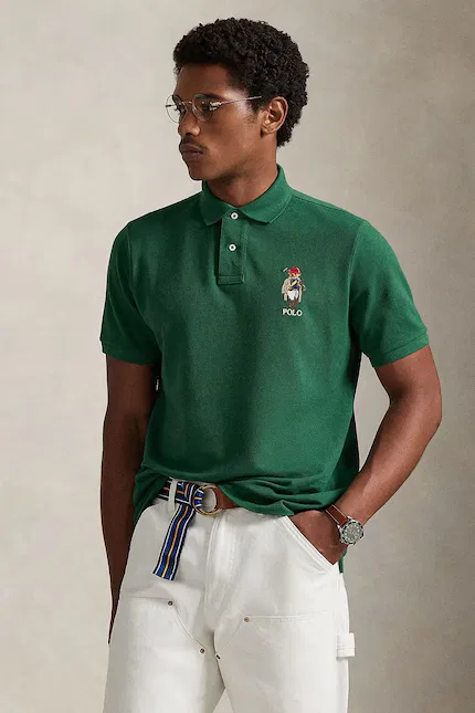Поло из тонкой эластичной ткани Polo Ralph Lauren, зеленый