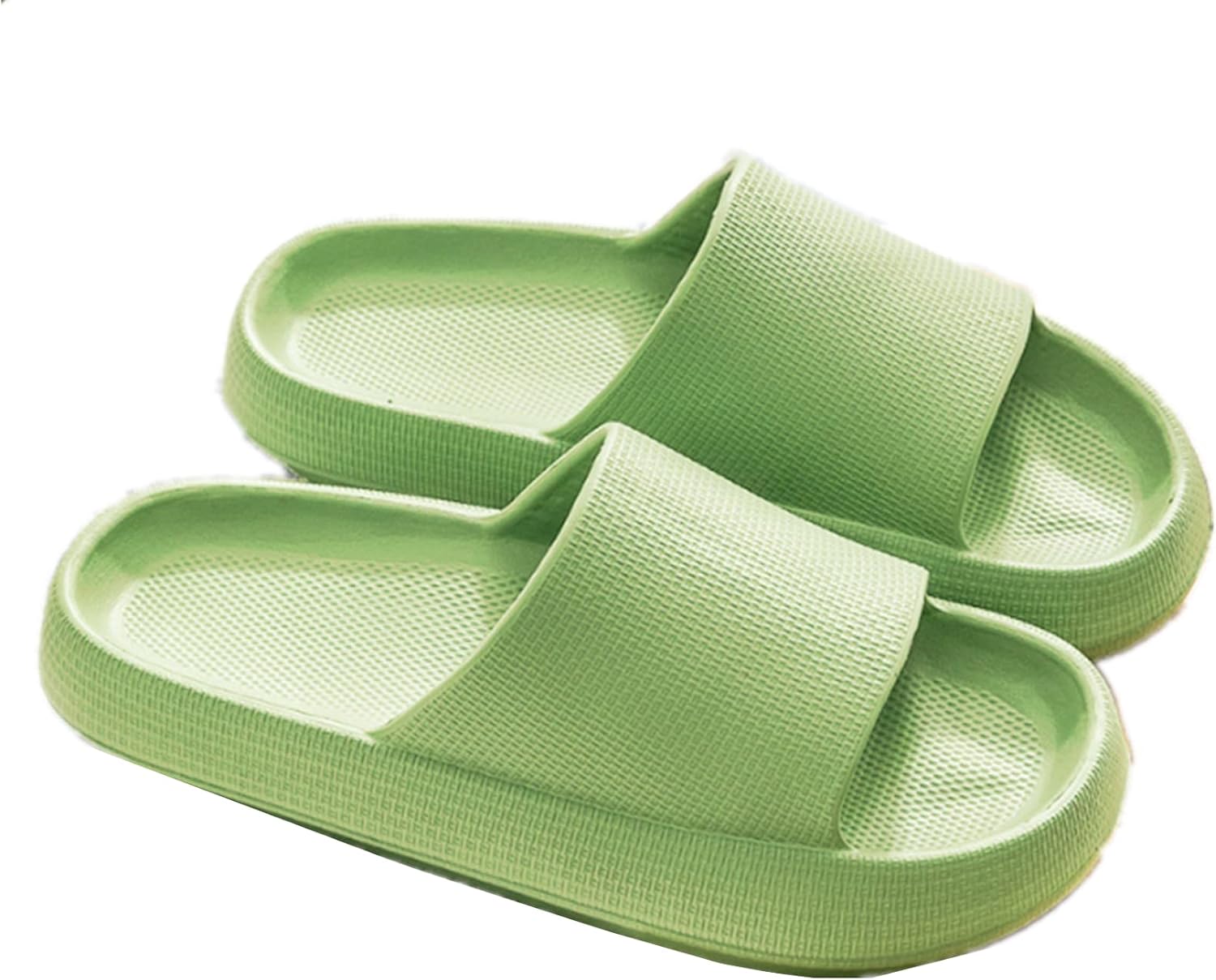 

Шлепанцы BASKANIA Cloud для женщин и мужчин, с подушечкой, противоскользящие, для ванной и душа, мягкая толстая подошва, для дома и улицы, мягкие и удобные с открытым носком, зеленый