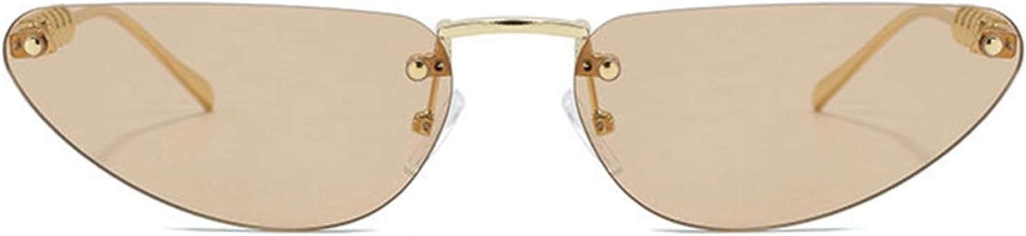 

Хелена Модные жемчужные солнцезащитные очки без оправы для женщин, ретро-очки "кошачий глаз", металлическая оправа, защита от УФ-излучения UV400, голубые и розовые оттенки helena, C2