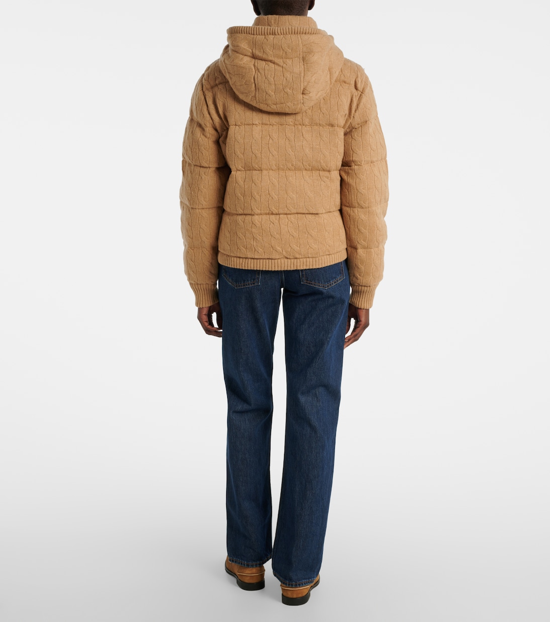 Пуховик из шерсти и кашемира Polo Ralph Lauren, Collection Cml Melange Navy Pp — фото 3