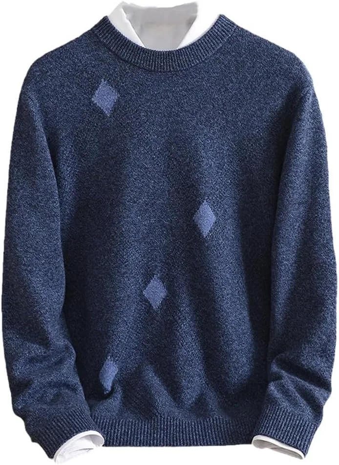 

Зимний кашемировый свитер YTR6TW мужской круглый вырез жаккард свободный утолщенный