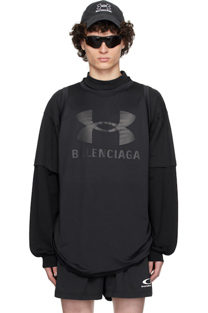 

Черная футболка Under Armour Edition с тремя слоями Balenciaga