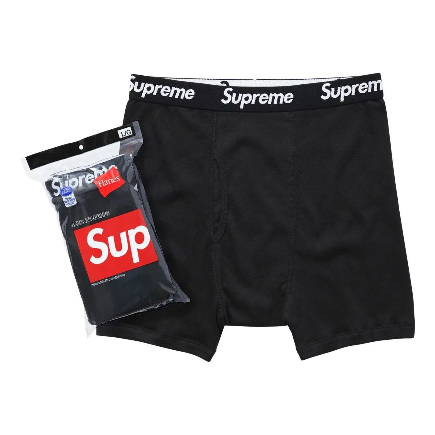 Комплект боксеров Supreme Hanes, 4 предмета, черный