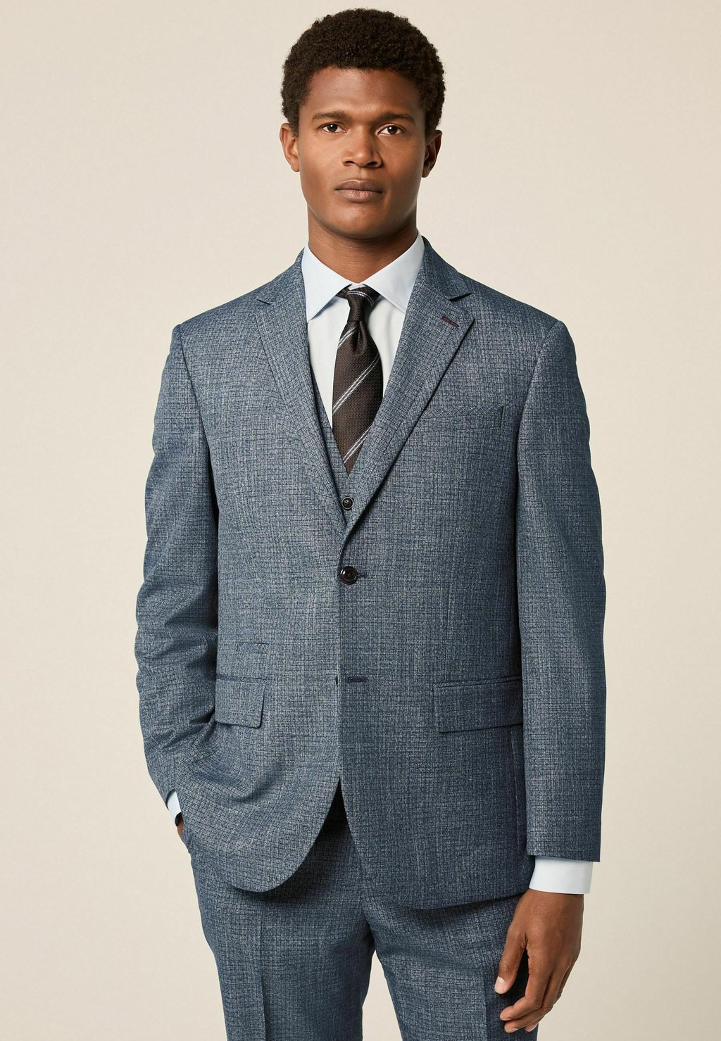 

Пиджак-блейзер TRIMMED TEXTURED Next, синий