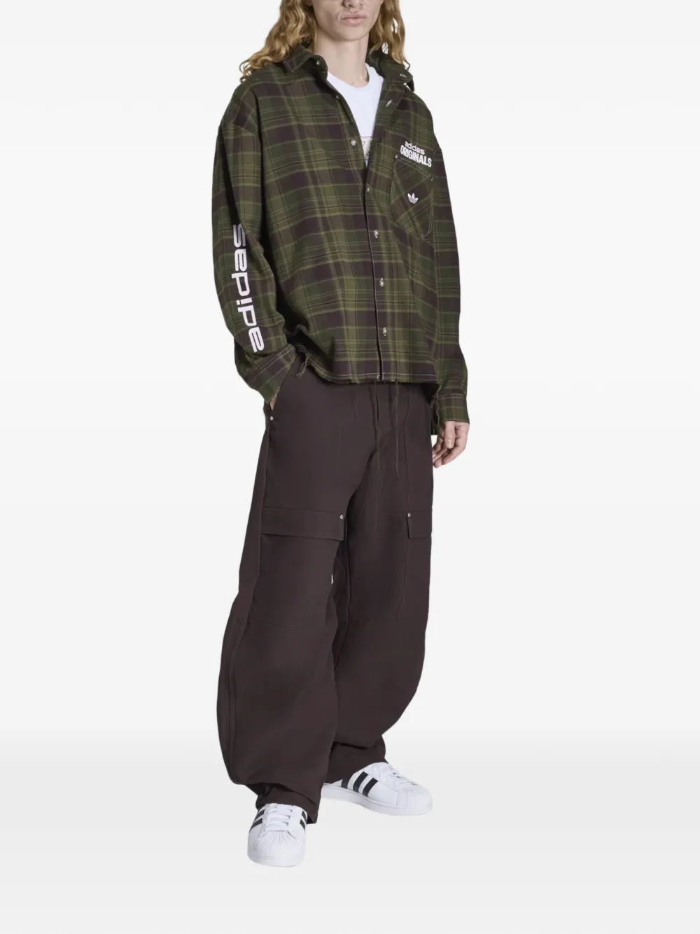 Брюки-карго из хлопчатобумажной ткани Originals Adidas, коричневый — фото 2