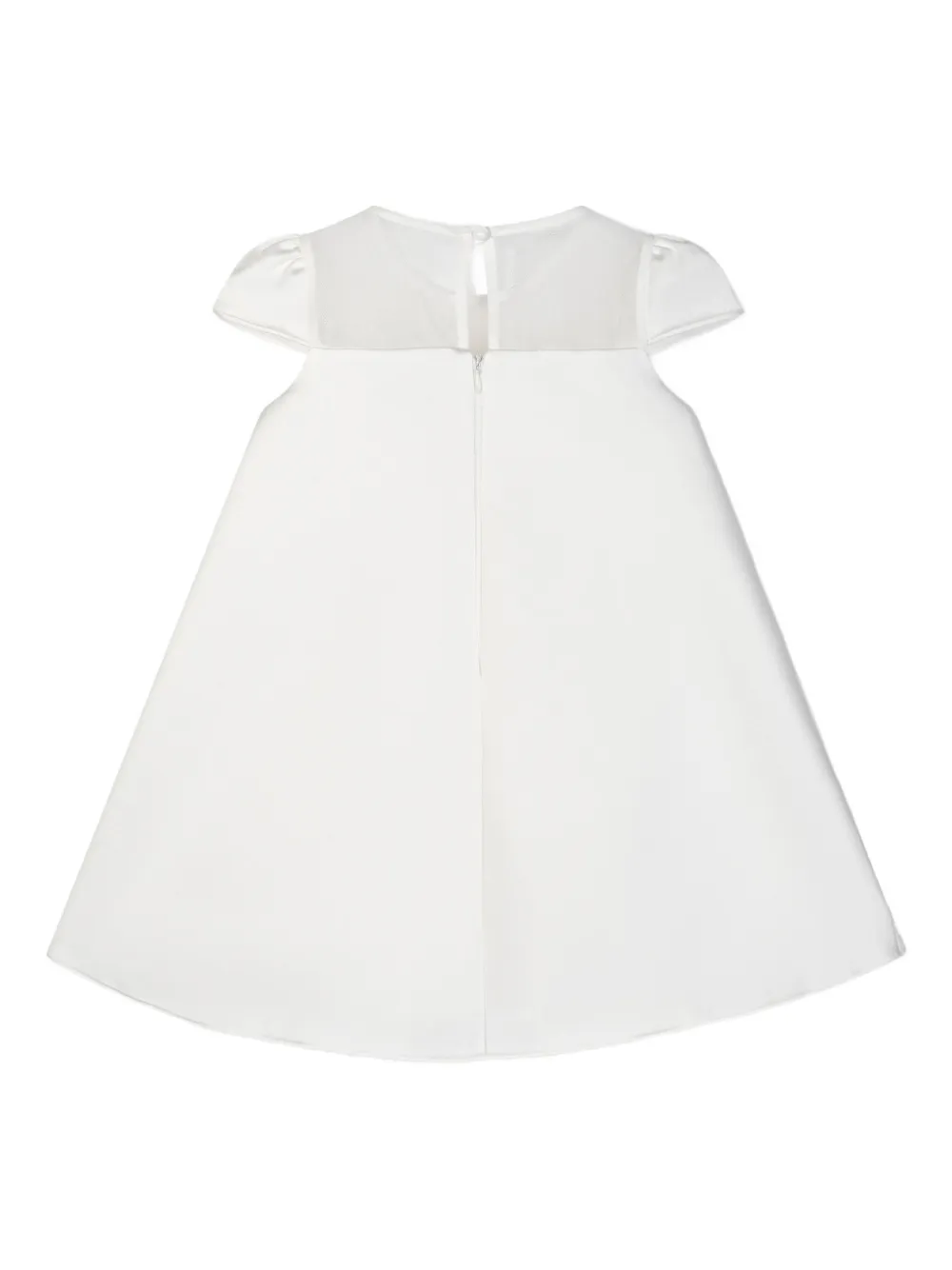 Платье с сетчатыми вставками и оборками Dress & Fleur, белый — фото 4
