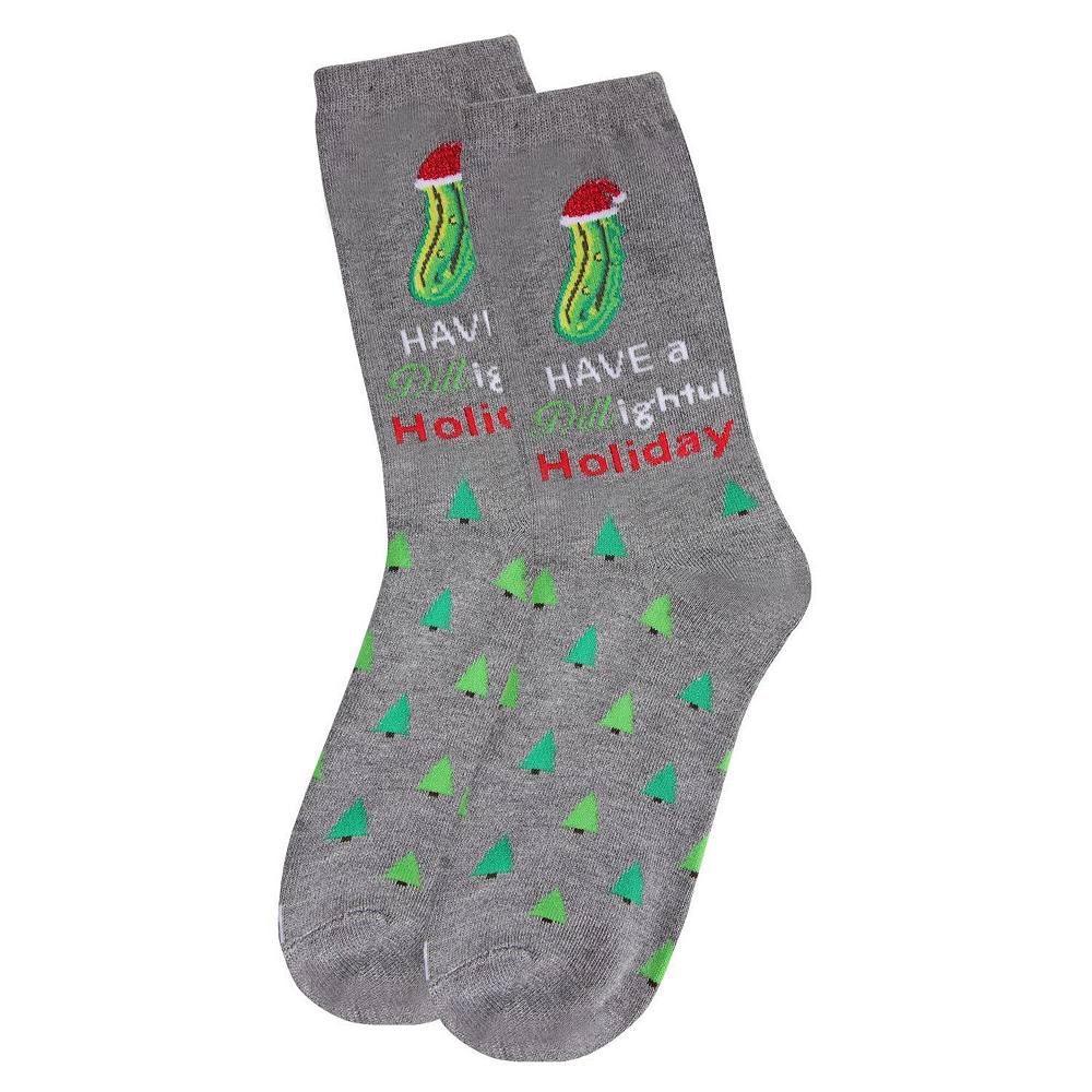 

Носки Holiday Crew Dill-ightful MeMoi, цвет Med Gray Heather