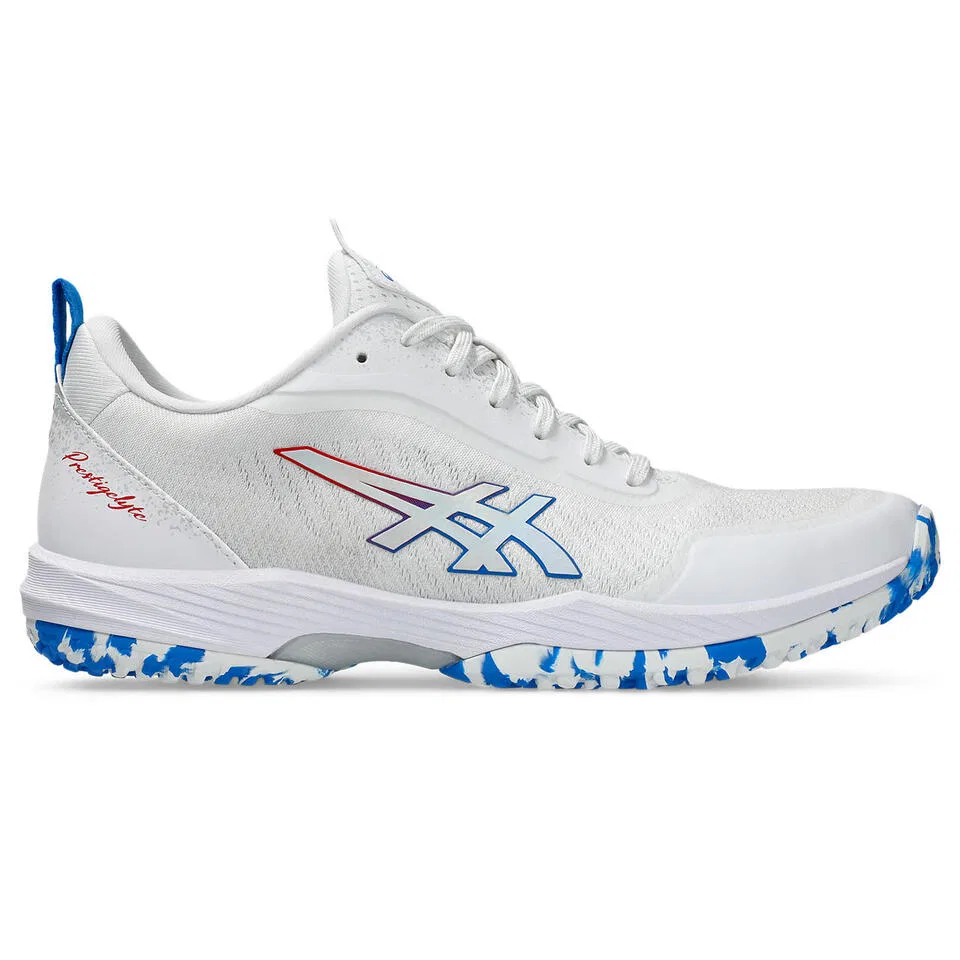 Теннисные кроссовки «Prestigelyte 5 OC» от ASICS, White/Electric Blue — фото 3