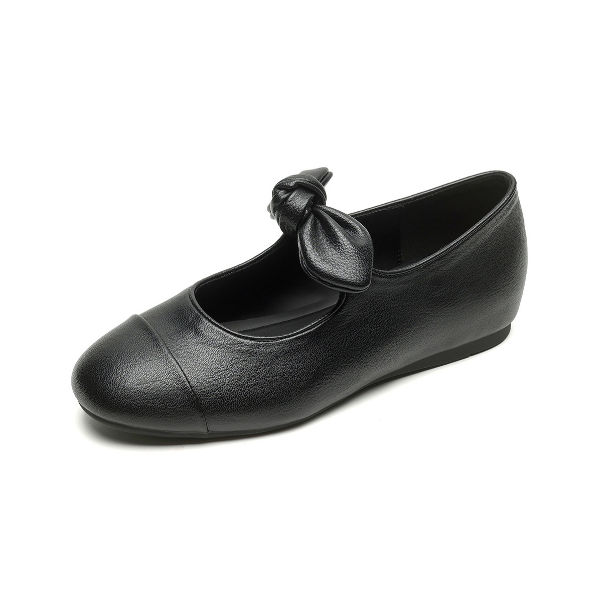 QITUMAUL Мэри Джейн туфли женские абрикосовые, цвет Apricot[Heel Height 1cm] — фото 3