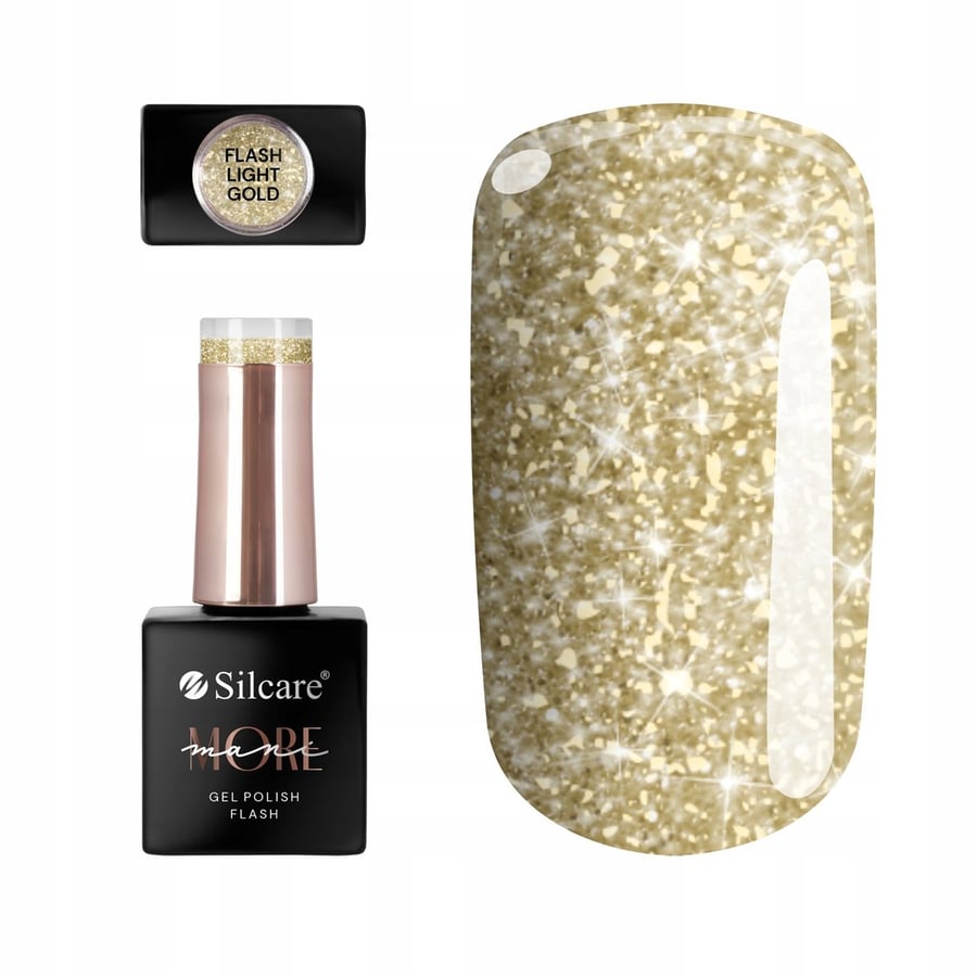 

Гибридный лак для ногтей maniMORE Flash Light Gold 10 г для ногтей Silcare