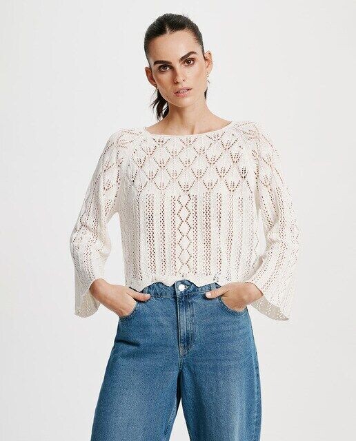 

Ажурный женский топ тонкой вязки Vero Moda, белый