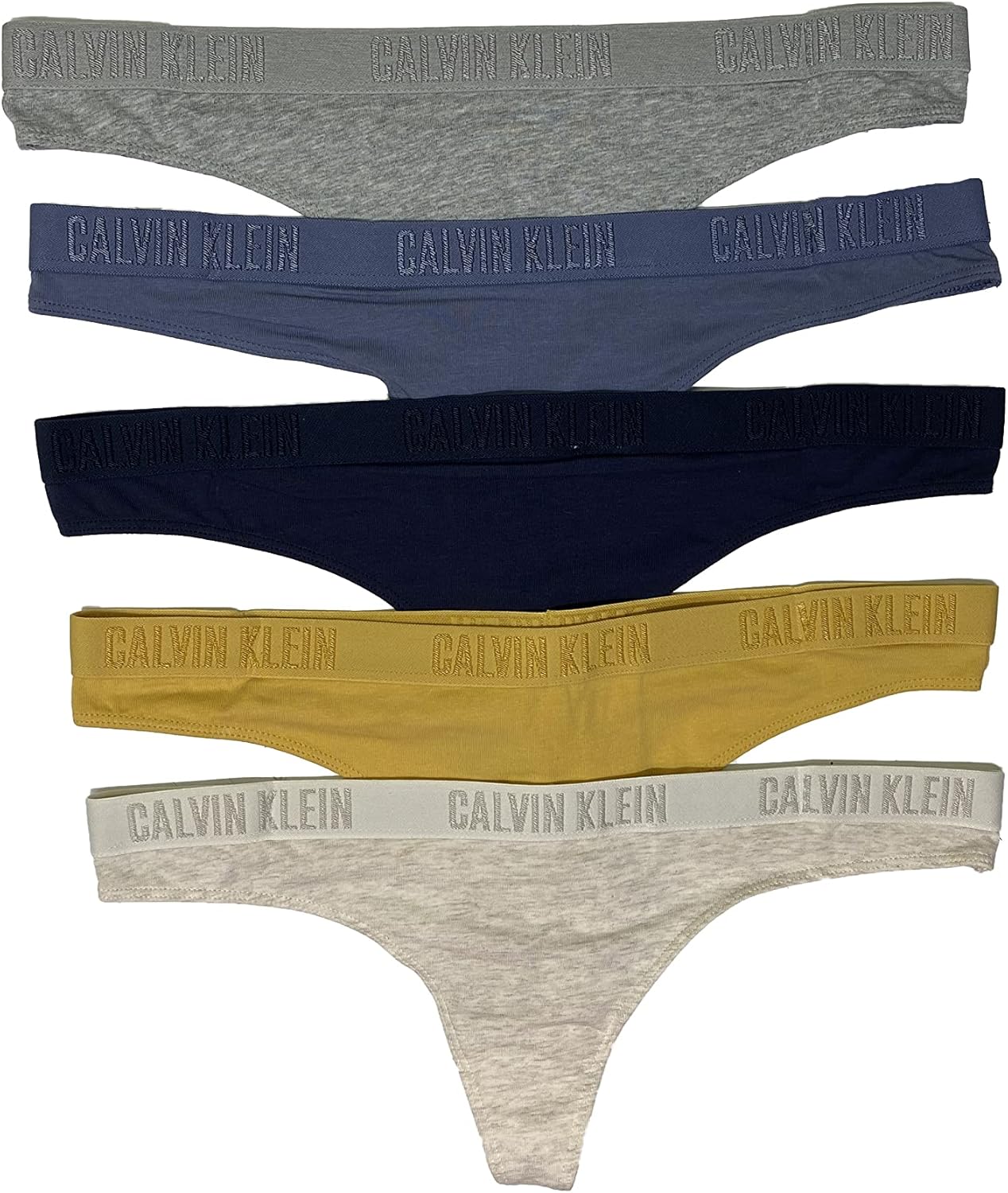 

Женские однотонные хлопковые стринги Calvin Klein, 5 шт., Grey(Qp2801-400)/B_O