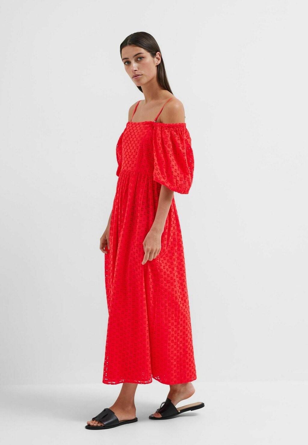

Платье макси SLFANELLI 3/4 ON OFF Selected Femme, красный