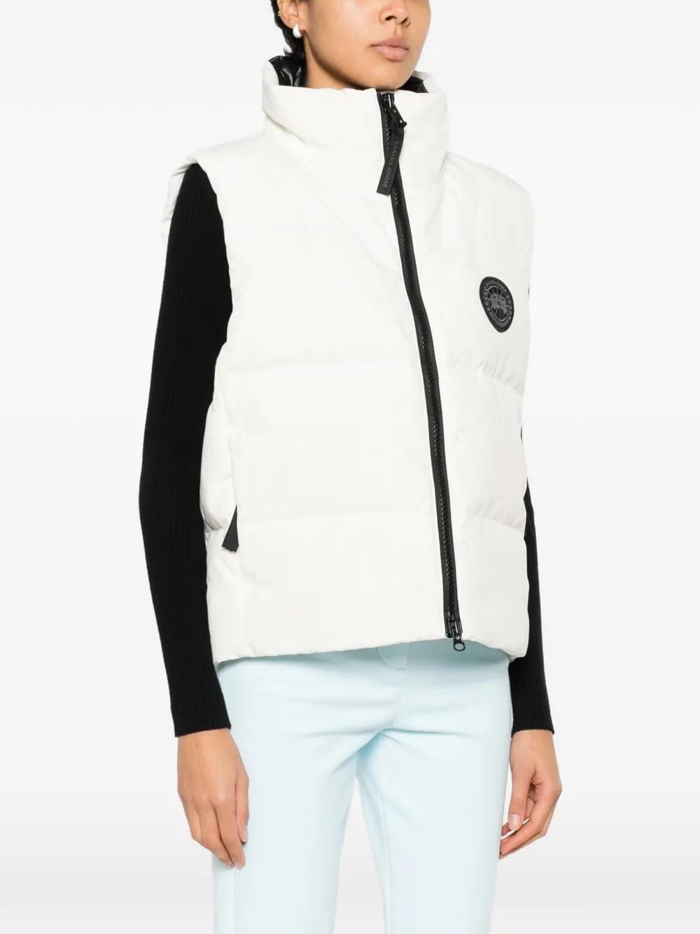 Укороченный дутый жилет Canada Goose, белый — фото 3