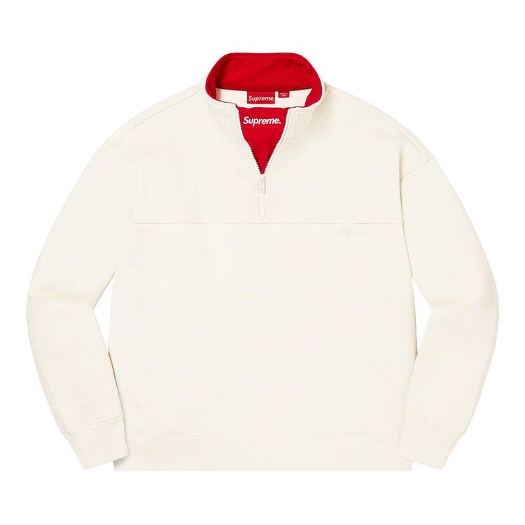

Пуловер Supreme Washed Half Zip Pullover Stone, кремовый