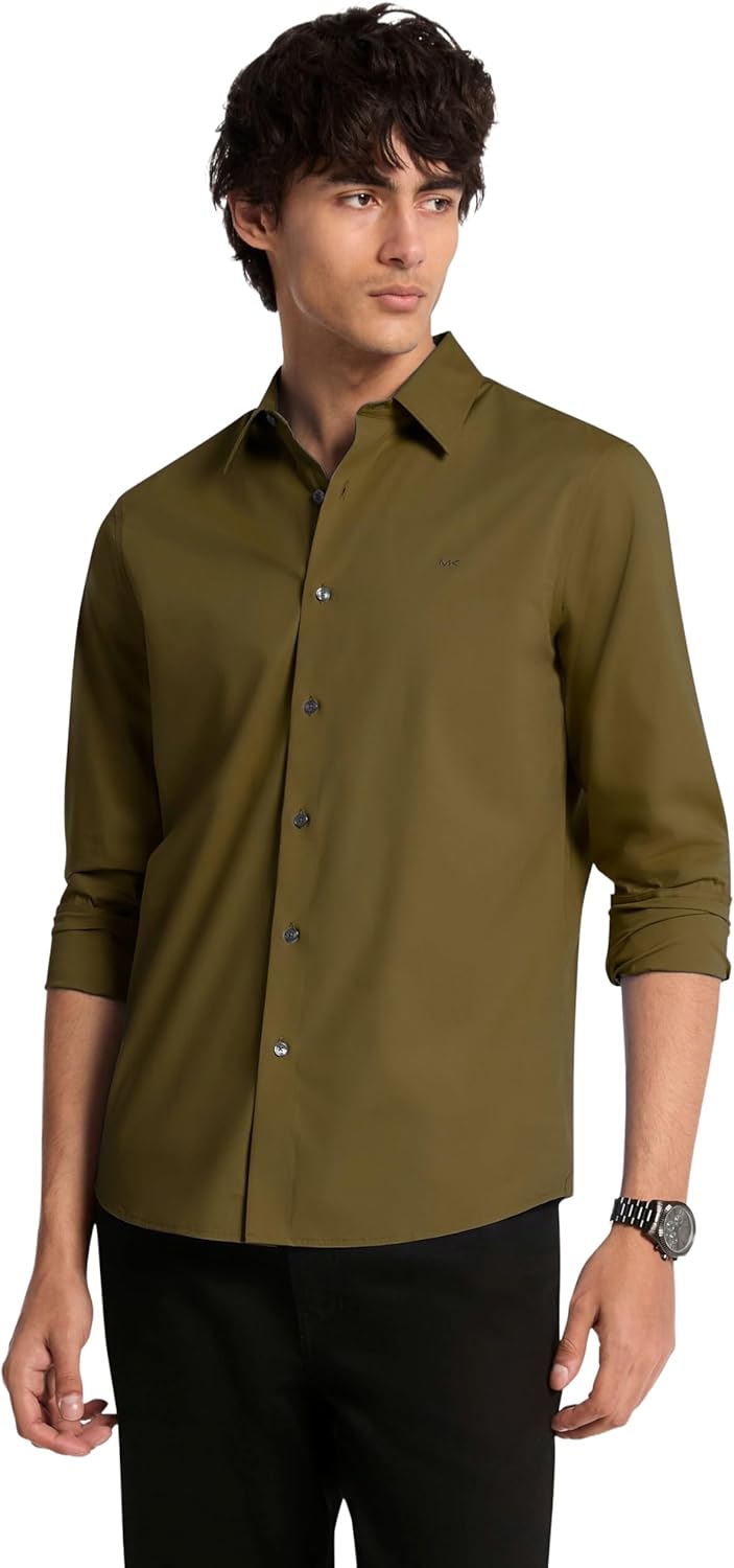 

Michael Kors мужская классическая рубашка с длинным рукавом из хлопка, Ivy