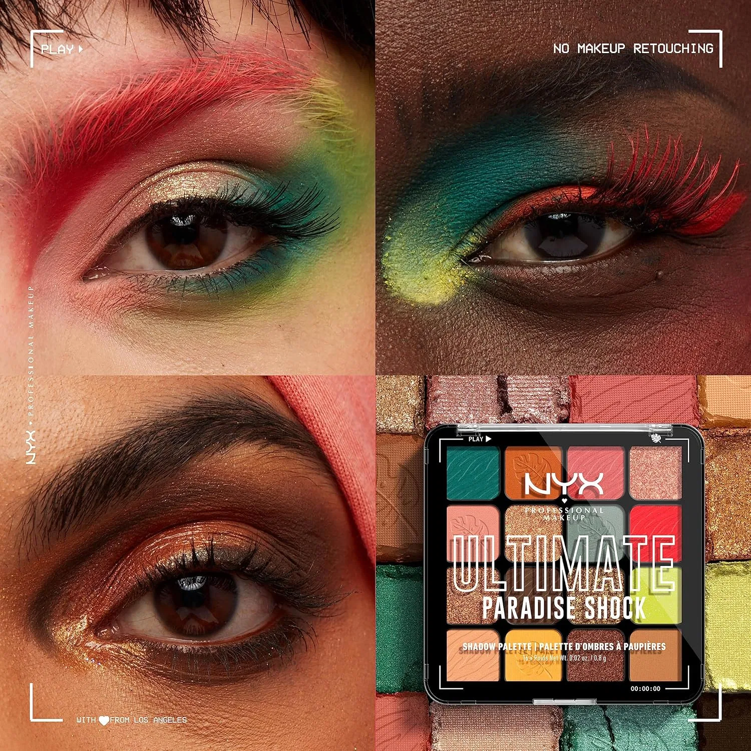 Палетка теней для век «Ultimate Shadow - Tropic Shock» с 16 оттенками от NYX Professional Makeup Nyx Professional Makeup, Tropic Shock — фото 2