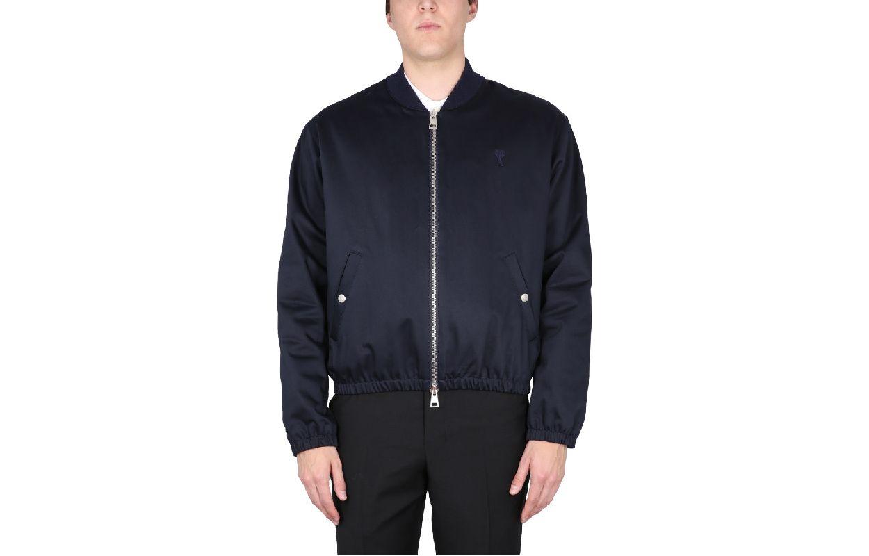 

AMIPARIS Ами компактный атласный застегивающийся бомбер, Nautical Blue