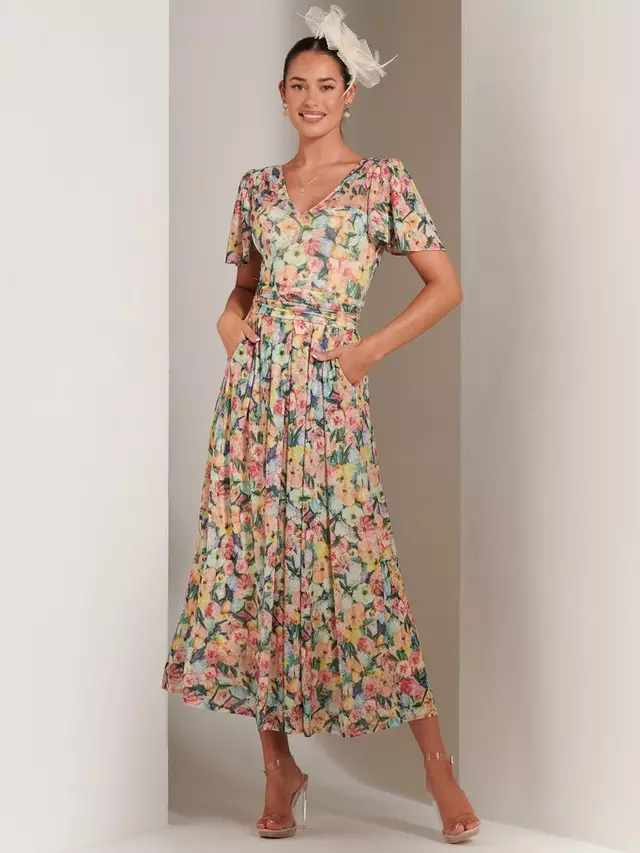 

Платье Jolie Moi Bianca Mesh Floral, цвет yellow/multi