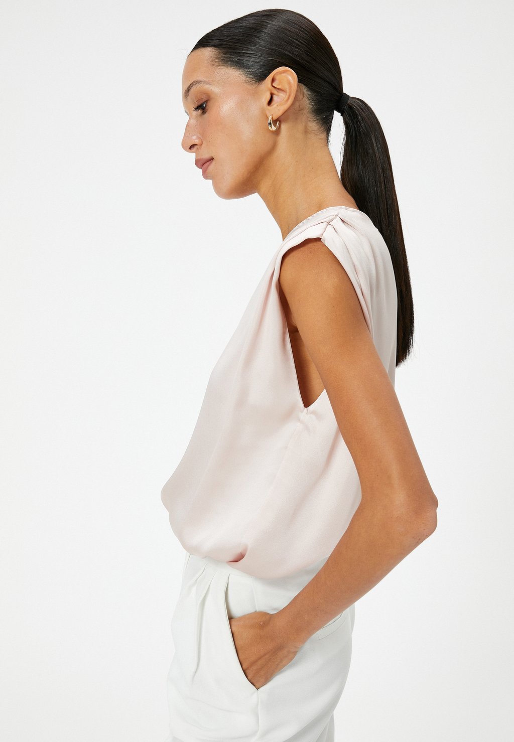 

Блуза DRAPED SLEEVELESS Koton, светло-розовый