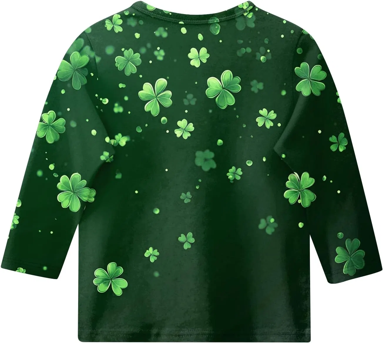 Футболка с принтом Shamrock, 3/4 рукав, оверсайз, Girls, 1-dark Green — фото 3