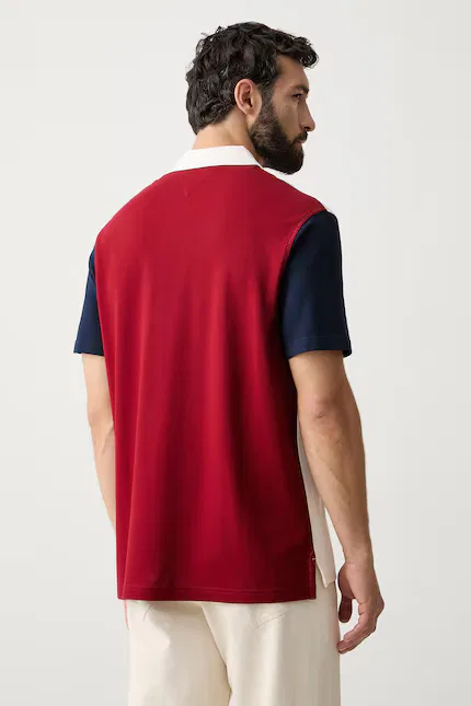 Поло из эластичного хлопка Tommy Hilfiger, бежевый — фото 3