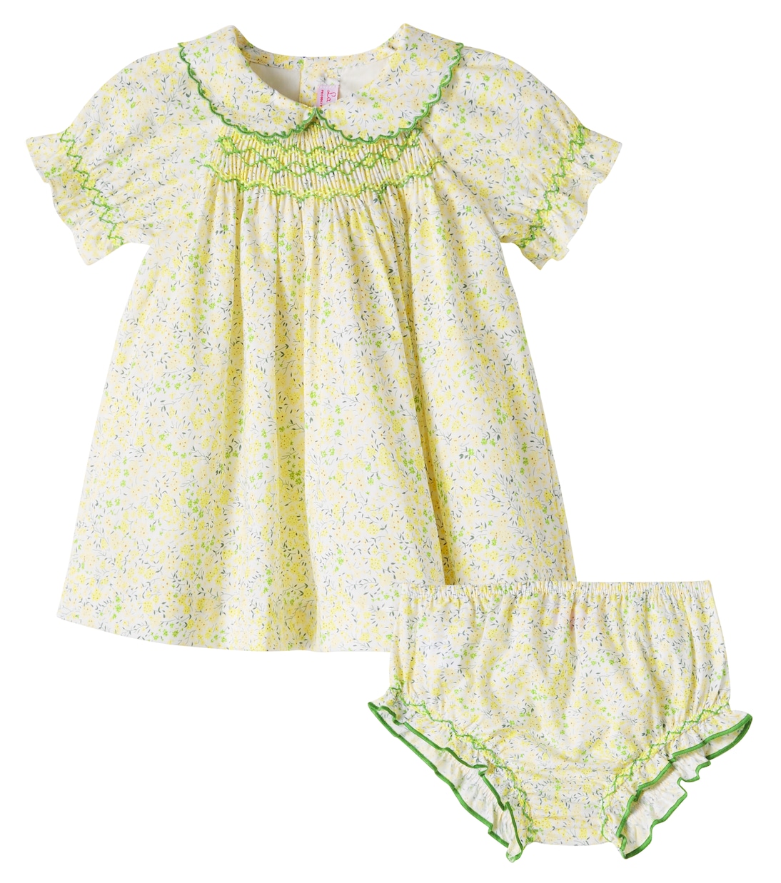 

Комплект из хлопкового платья и панталон Baby Palma La Coqueta, Yellow Floral
