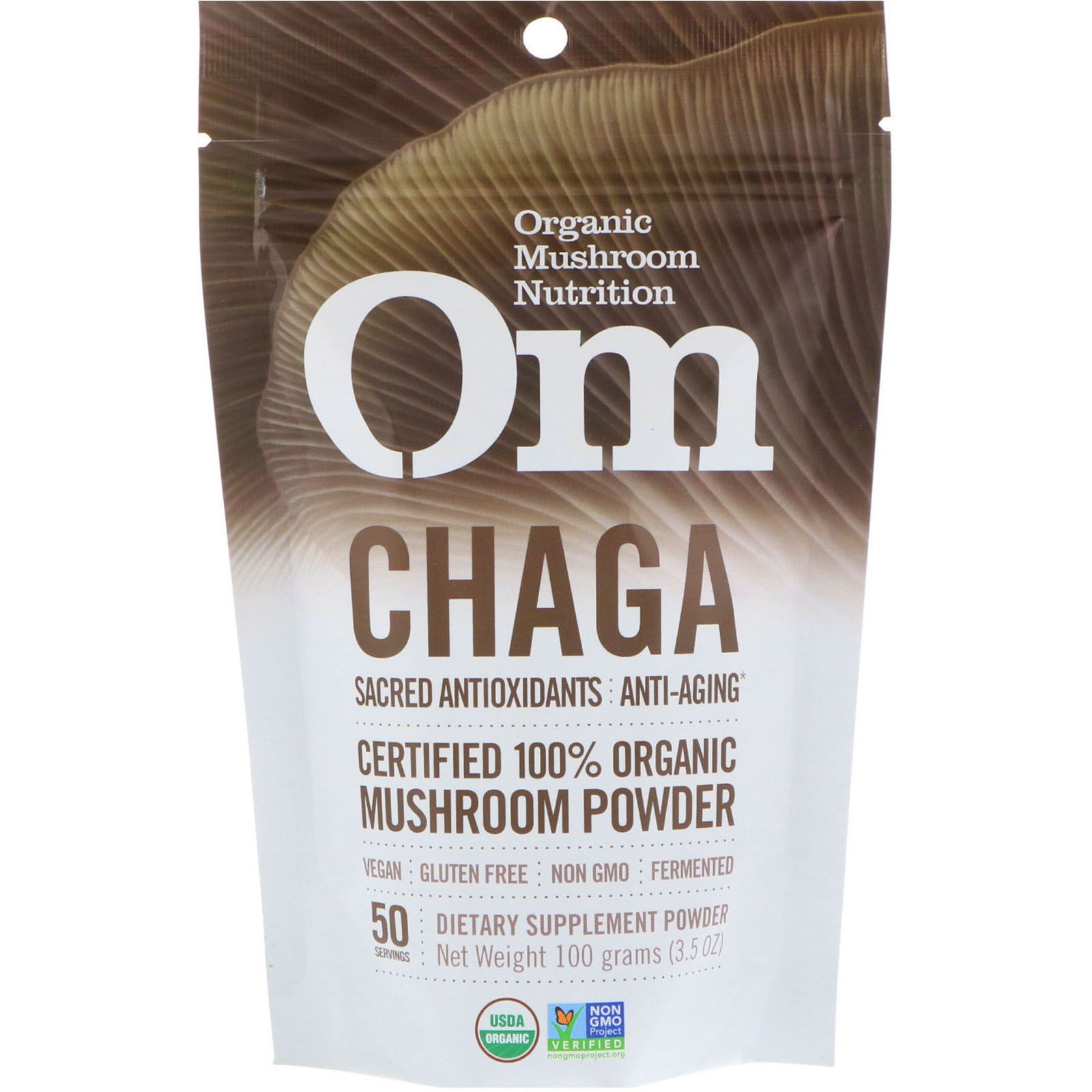 

Organic Mushroom Nutrition Chaga Certified 100% Organic Mushroom Powder 3.5 oz (100 g)