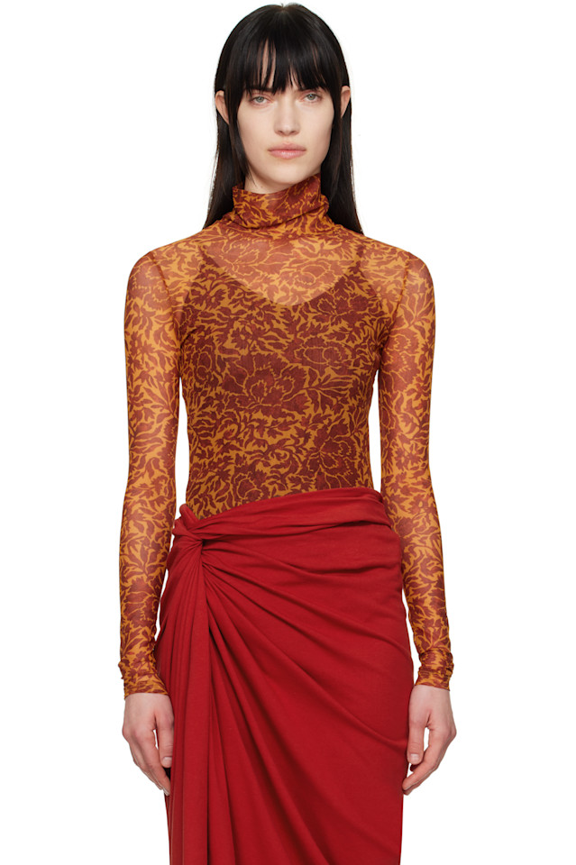 

Принтованный водолазка Dries Van Noten, оранжевый