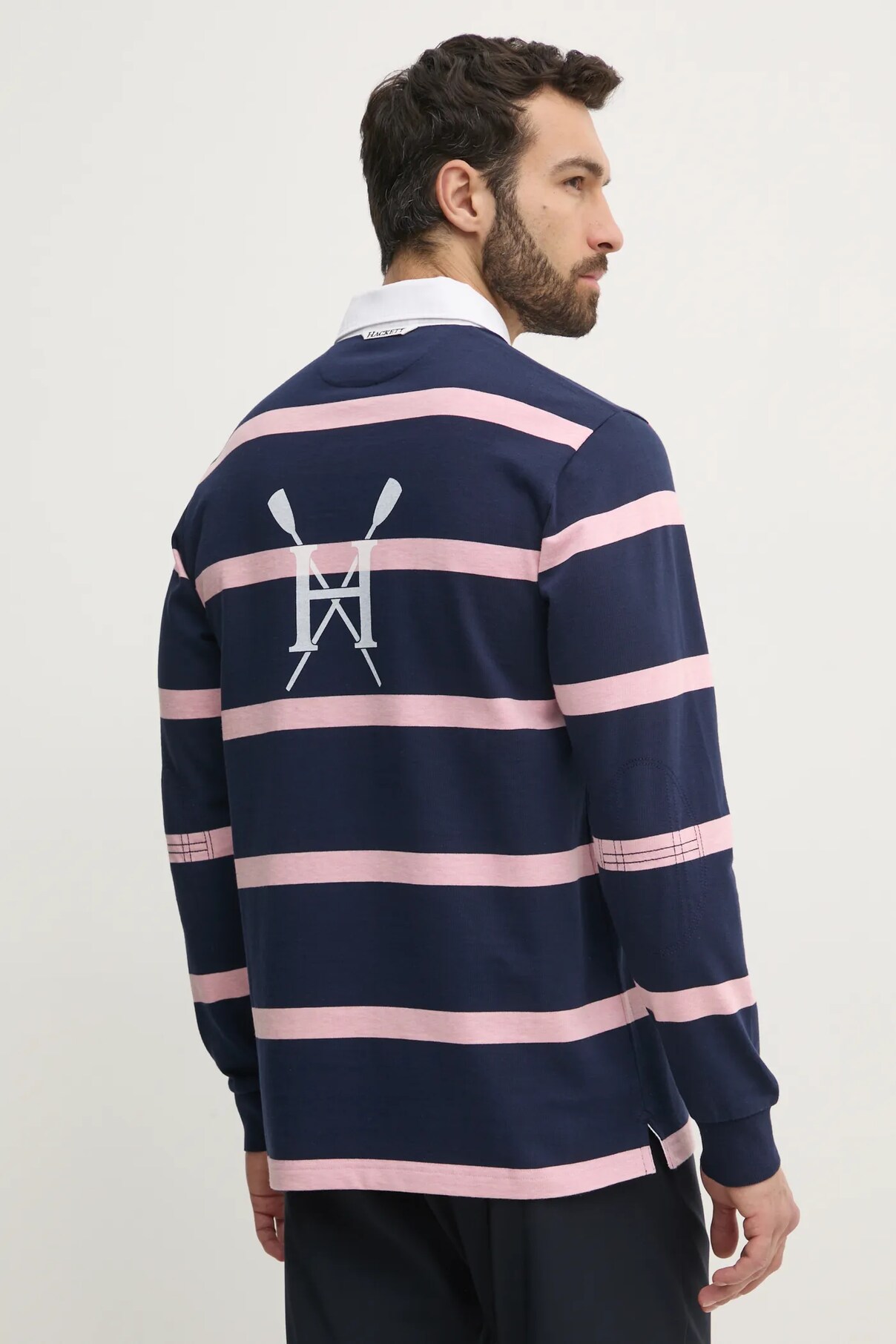 

Футболка с длинными рукавами из хлопка Hackett London, темно-синий