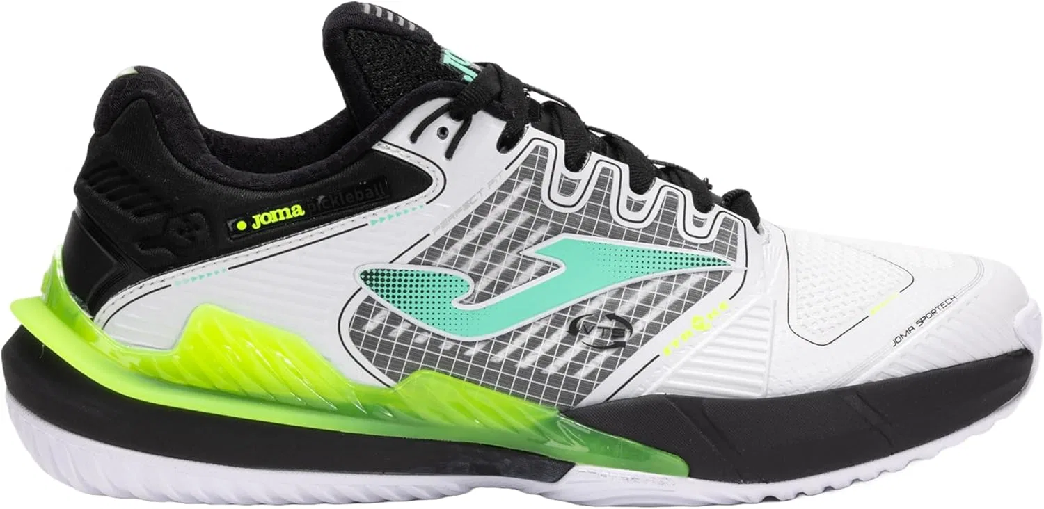 Мужские кроссовки для падела Joma Stroke 40-46 - Реактивная подошва с мячом поглощает удары и предотвращает вывих суставов, White Green