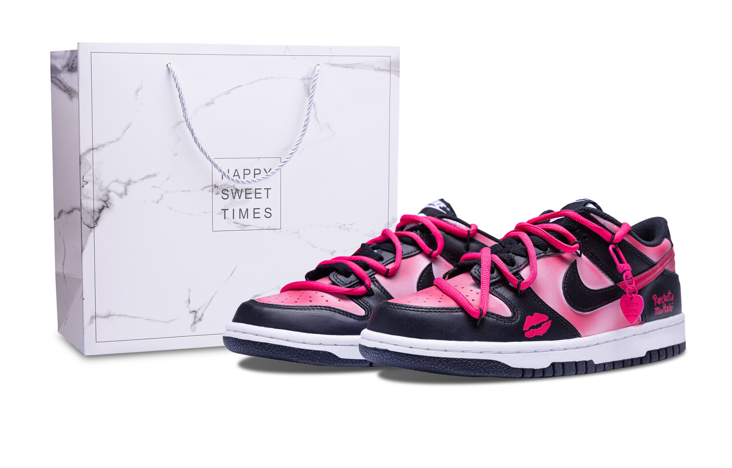

Кроссовки Nike Dunk Skateboarding Shoes Women's Low-top Black, розовый