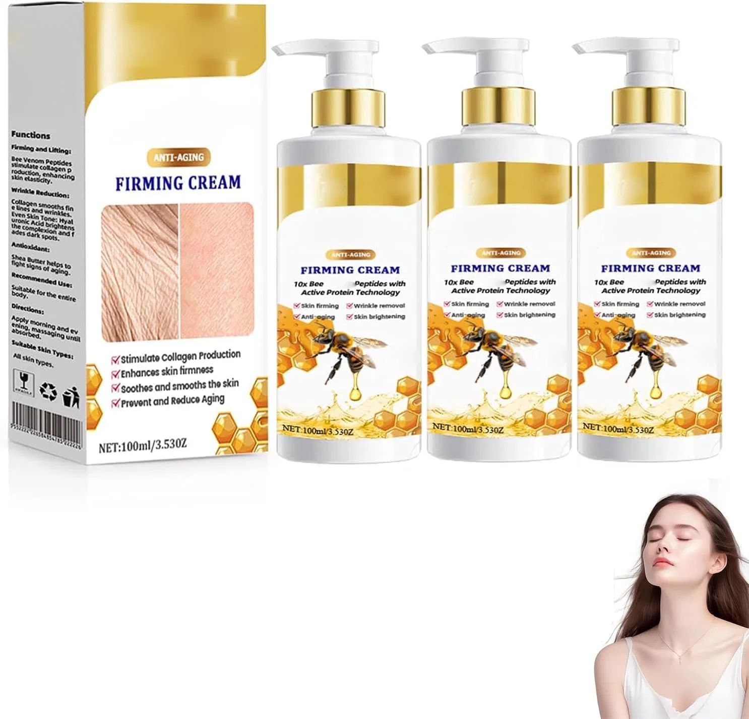 Антивозрастной укрепляющий крем BeeLift Wbietu, 3 Pieces.