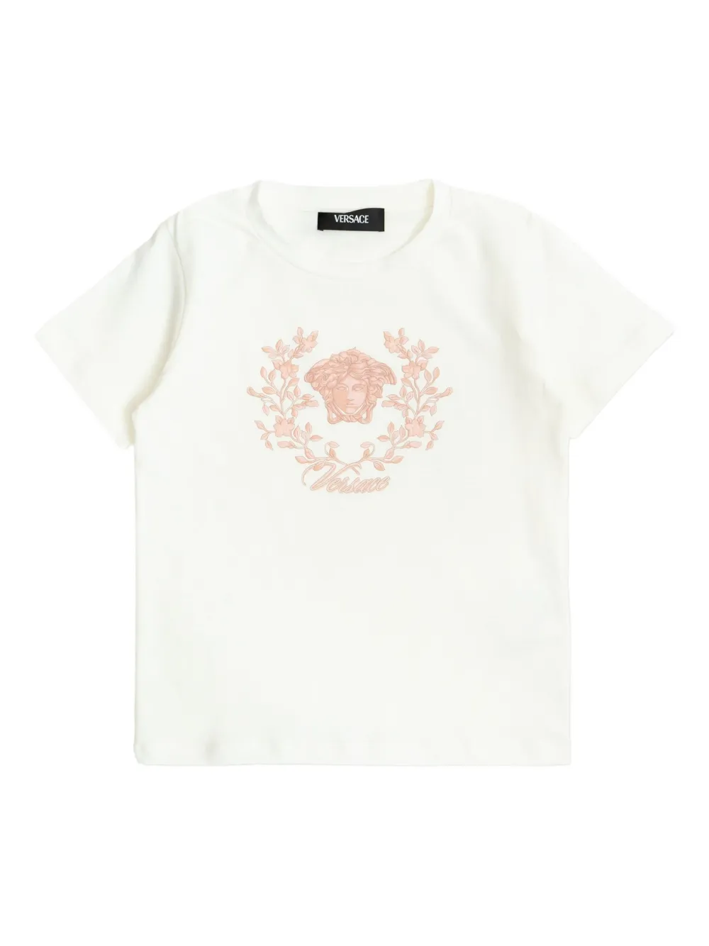 

Футболка с принтом Medusa Versace Kids, белый
