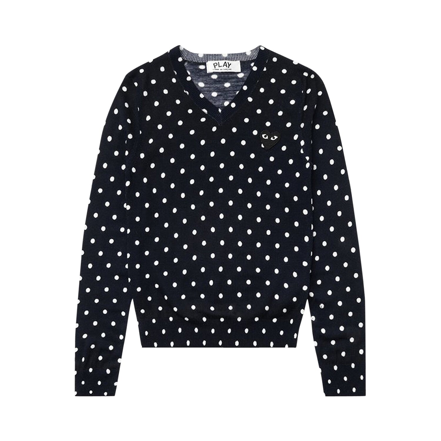 

Свитер Comme des Garçons PLAY в горошек темно-синего цвета, Синий, Свитер Comme des Garçons PLAY в горошек темно-синего цвета