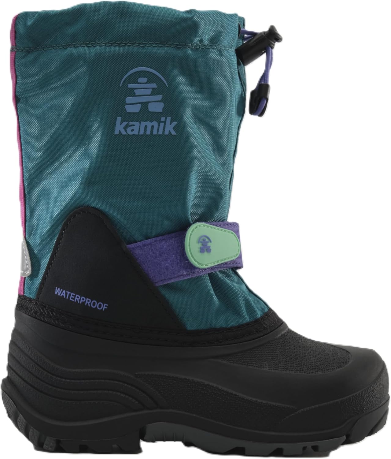 Зимние сапоги Kamik Waterbug 5 для приключений - водонепроницаемые дождевые ботинки для малышей - водонепроницаемая обувь для детей - нескользящие водные ботинки - съемная подкладка - регулируемая посадка с прочным сцеплением, зеленый/зеленый — фото 2