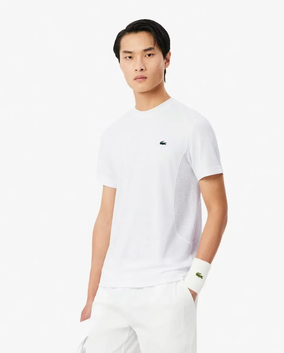 Lacoste Мужская футболка Tennis x Novak Djokovic белая с коротким рукавом