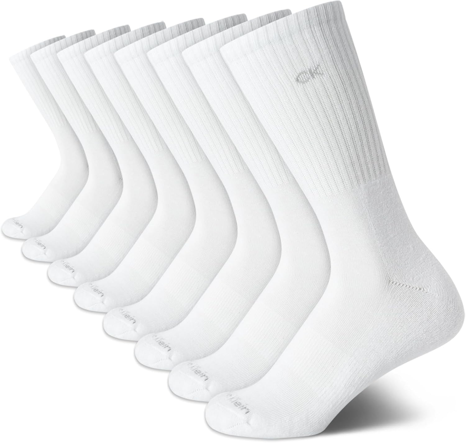 

Женские носки Calvin Klein Crew - 8 пар, мягкие, дышащие, спортивные носки до середины голени для женщин (размер обуви: 4-10), White