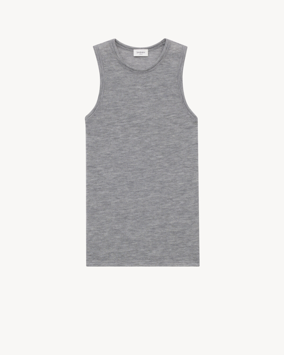 

Топ из кашемирового трикотажа Saint Laurent, серый/серебряный