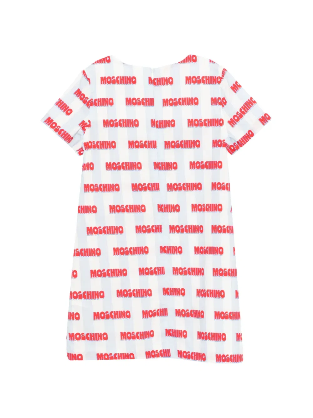 Платье в полоску с логотипом Moschino Kids, белый — фото 2